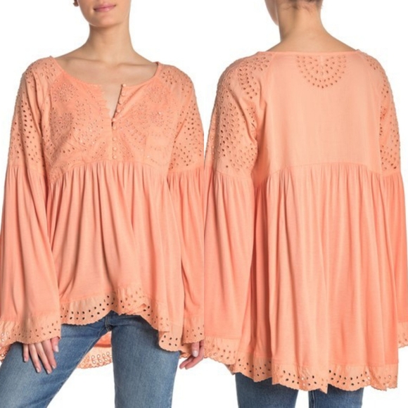 NWT Free People Sea Of Love Eyelet Blouse - Picture 2 of 2